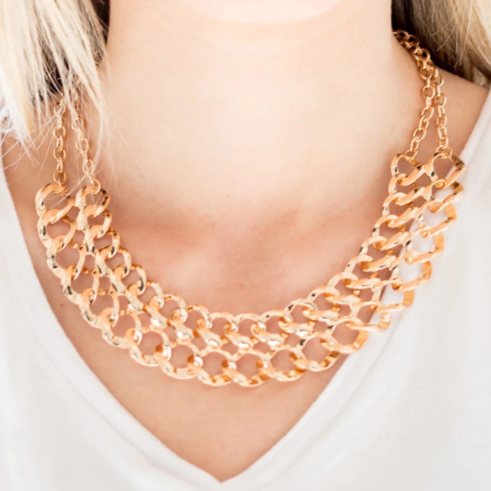 Street Meet gold necklace and earrings -paparazzi
